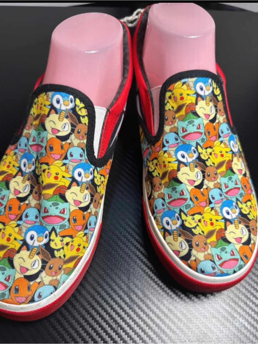 Kids Slip-On Character Print Canvas Shoes - Red/Multicolor
